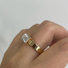 2.0CT East West Emerald Cut Moissanite Thick Band Engagement Ring