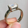 2.0CT East West Emerald Cut Moissanite Thick Band Engagement Ring