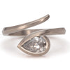 1.0CT-2.0CT Open Pear Cut Moissanite Diamond Bypass Engagement Ring