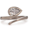 1.0CT-2.0CT Open Pear Cut Moissanite Diamond Bypass Engagement Ring