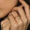 1.0CT-2.0CT Open Pear Cut Moissanite Diamond Bypass Engagement Ring