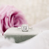 2.0CT Cushion Cut Moissanite Halo Engagement Ring
