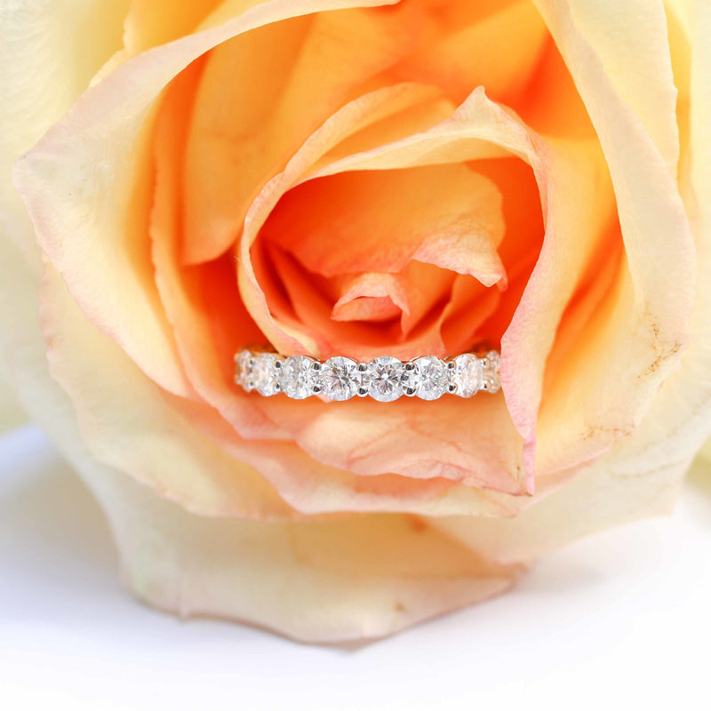 3.0mm Round Brilliant Cut Moissanite Full Eternity Wedding Band