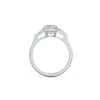 3.0CT Emerald Cut Moissanite 3 Stones Engagement Ring