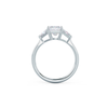 4.0CT Radiant Cut Moissanite 3 Stones Engagement Ring