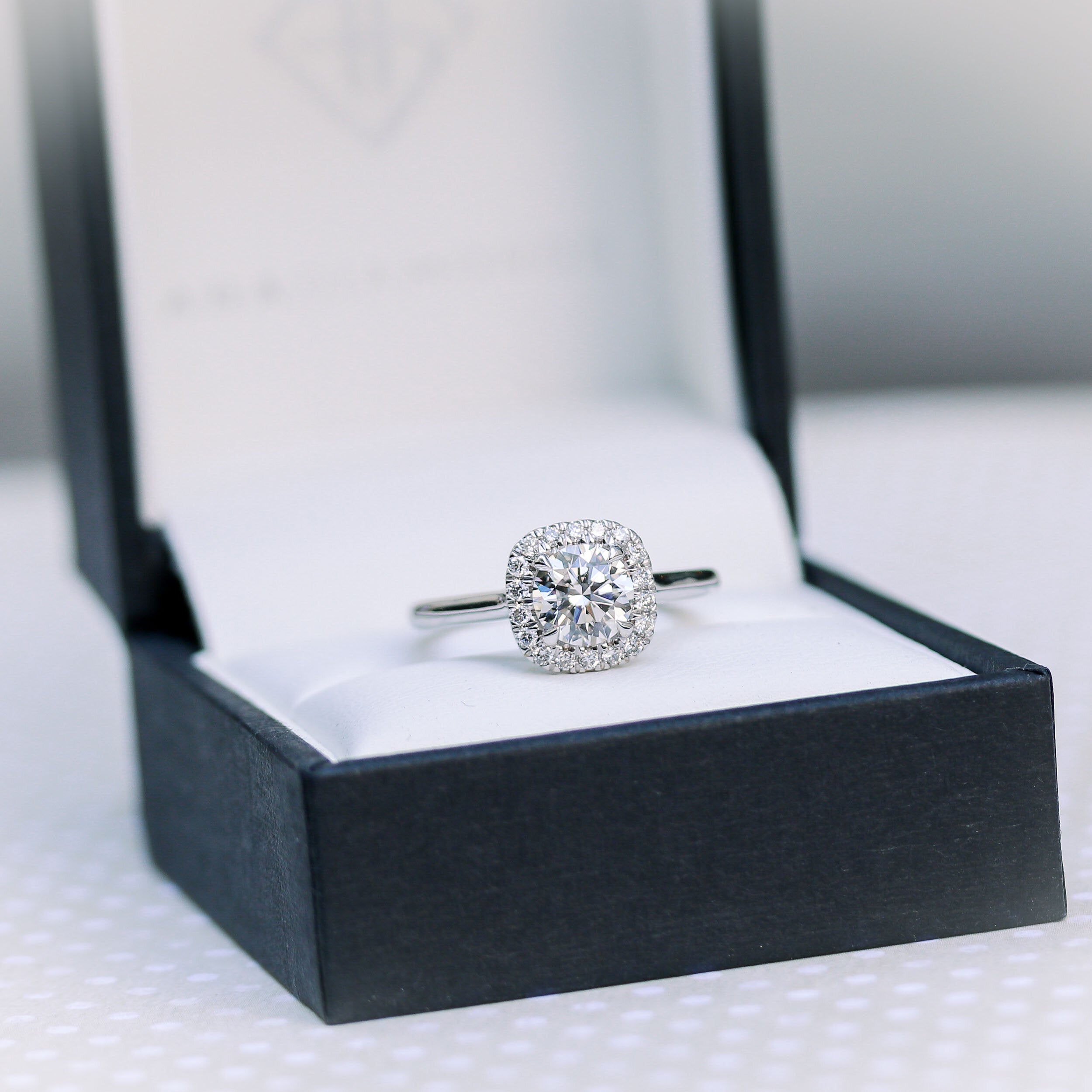 1.75CT Round Brilliant Cut Moissanite Halo Engagement Ring