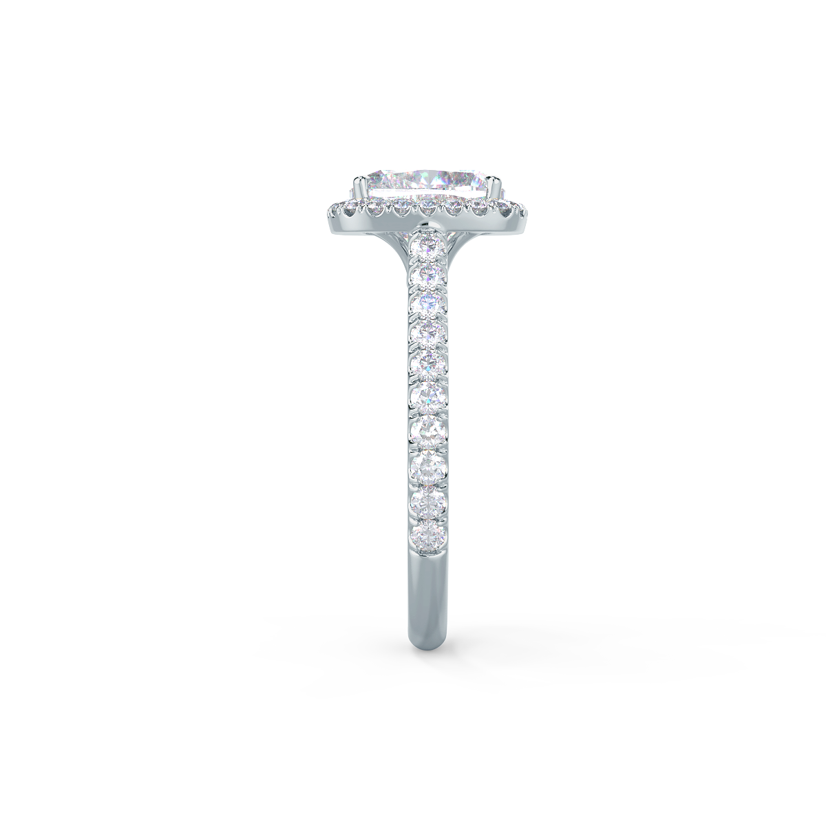 2.0CT Cushion Cut Moissanite Halo Pave Setting Engagement Ring