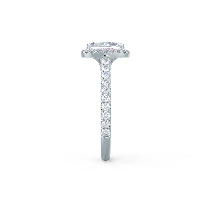 2.0CT Cushion Cut Moissanite Halo Pave Setting Engagement Ring