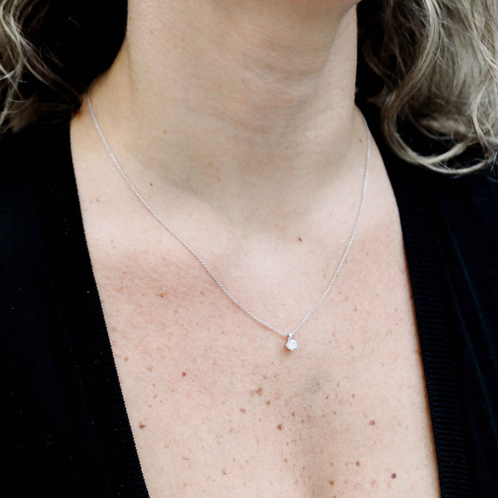 0.50-1.0ct Round Brilliant Cut Moissanite Solitaire Necklace