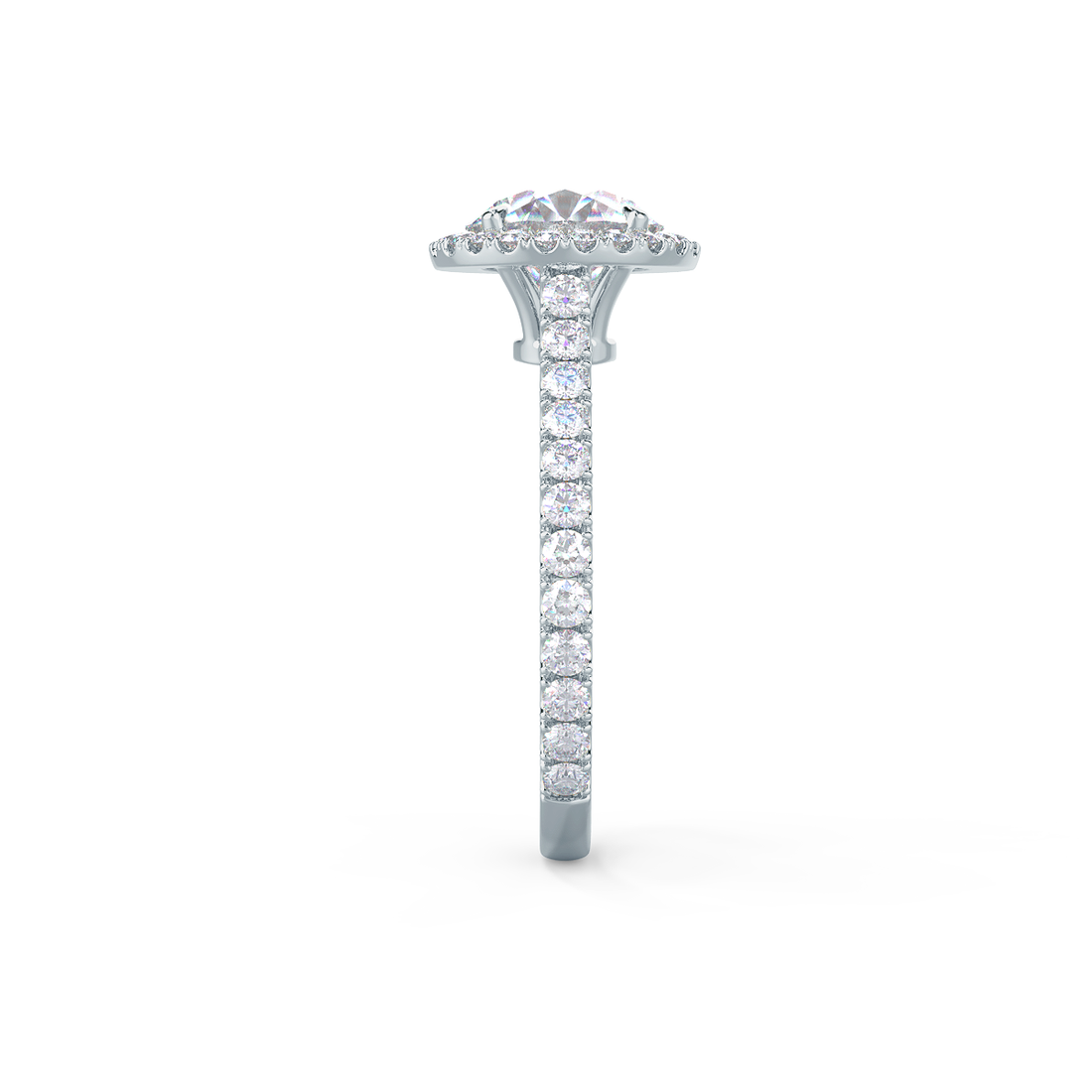 2.25CT Round Brilliant Cut Moissanite Halo Pave Setting Engagement Ring