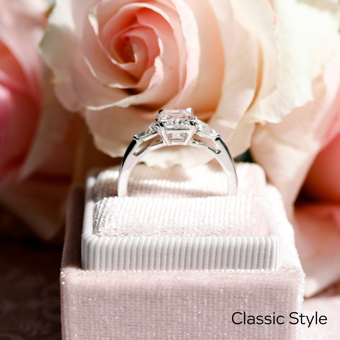 2.0CT Radiant Cut Moissanite Pear Diamond Engagement Ring