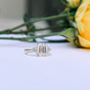 1.50CT Emerald Cut Moissanite Three Stone Style Engagement Ring
