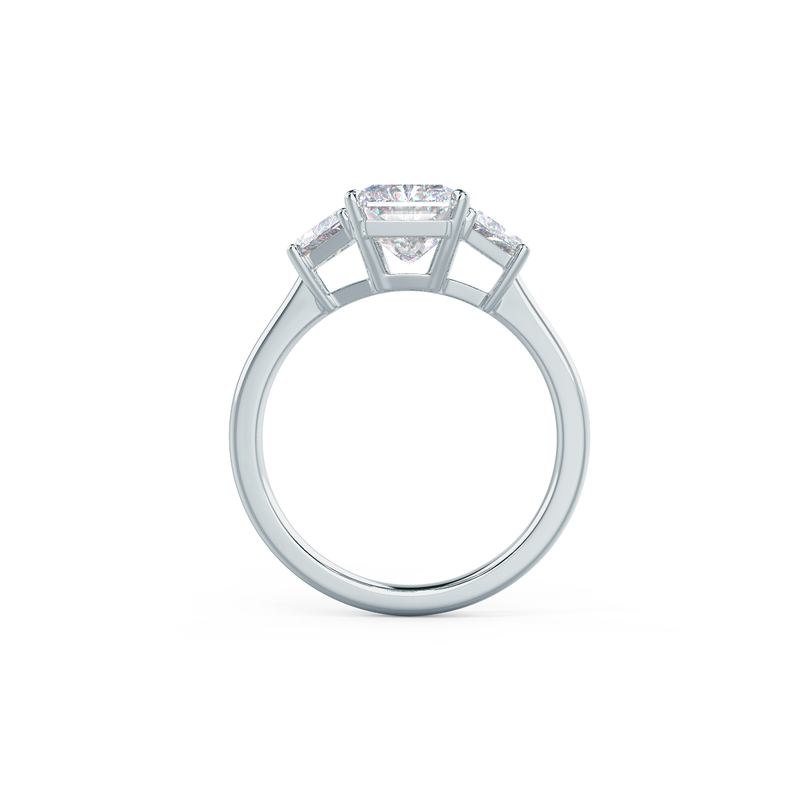 2.50CT Radiant Moissanite 3 Stones Engagement Ring