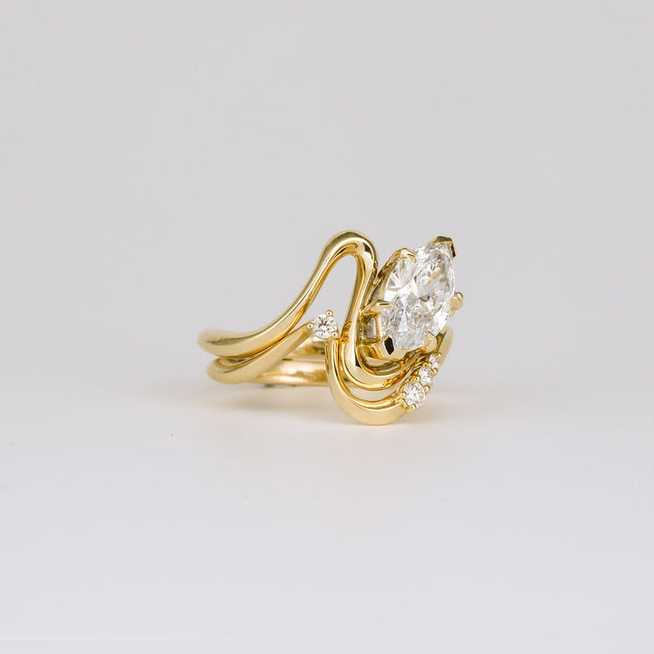 1.50CT-2.50CT Marquise Cut Diamond Unique Two Stone Engagement Ring