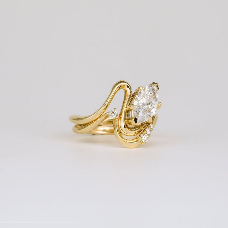 1.50CT-2.50CT Marquise Cut Diamond Unique Two Stone Engagement Ring
