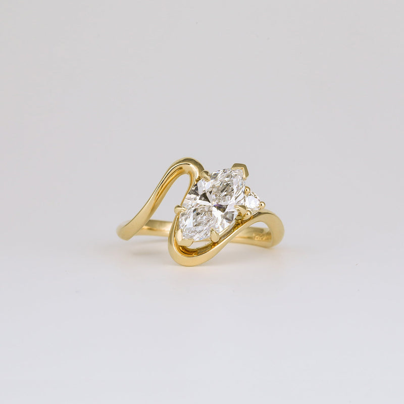 1.50CT-2.50CT Marquise Cut Diamond Unique Two Stone Engagement Ring