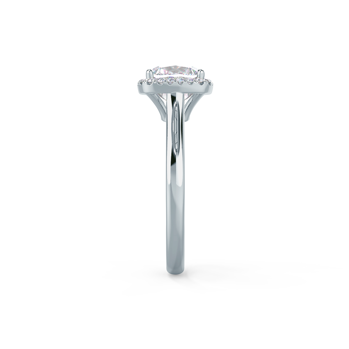 2.0CT Cushion Cut Moissanite Halo Engagement Ring