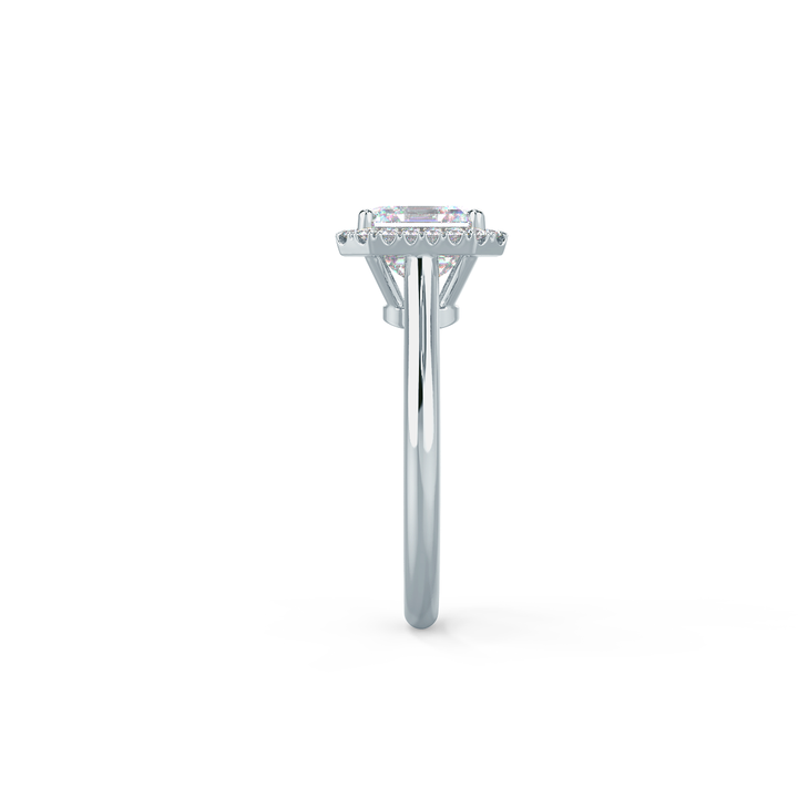 1.50CT Asscher Cut Moissanite Halo Style Engagement Ring