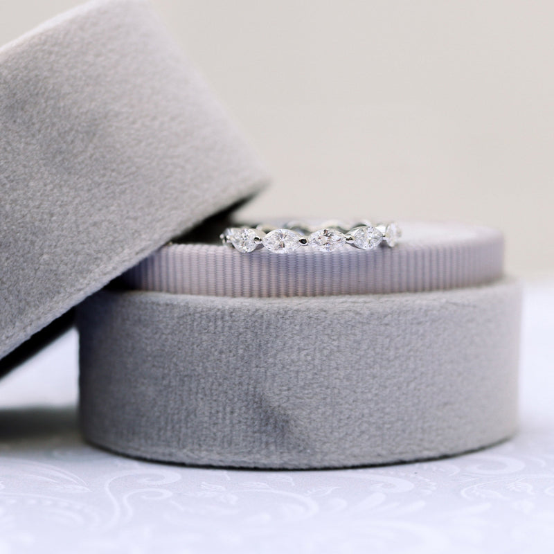 Marquis Cut Moissanite Full Eternity Wedding Band