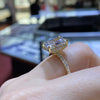 2.0 CT-4.0 CT Radiant CVD Diamond Pave Setting Engagement Ring