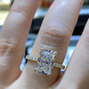 2.0 CT-4.0 CT Radiant CVD Diamond Pave Setting Engagement Ring