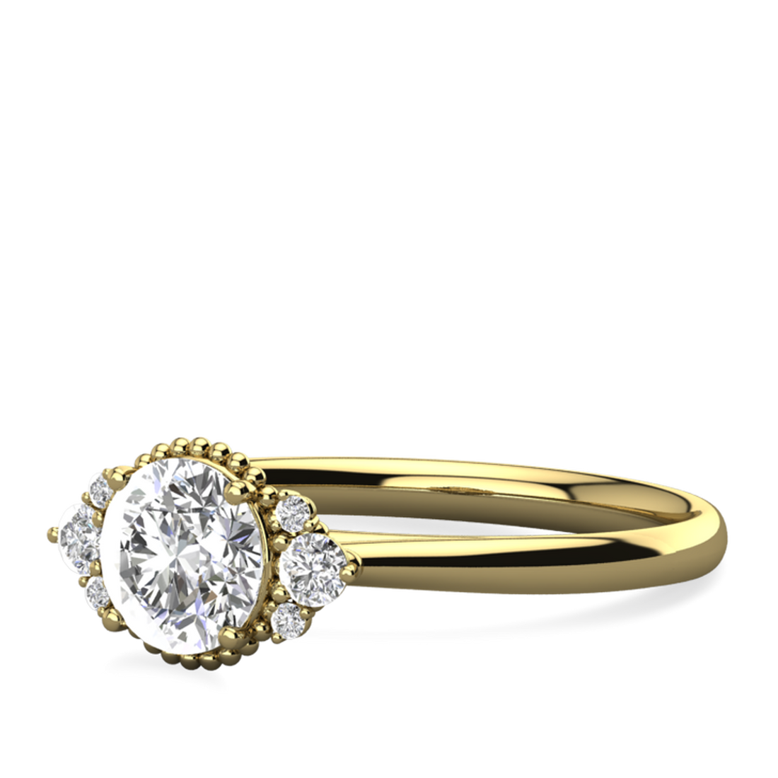 1.20CT Round Cut Vintage Inspired Moissanite Engagement Ring