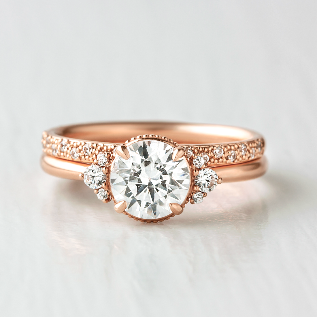 1.20CT Round Cut Vintage Inspired Moissanite Engagement Ring