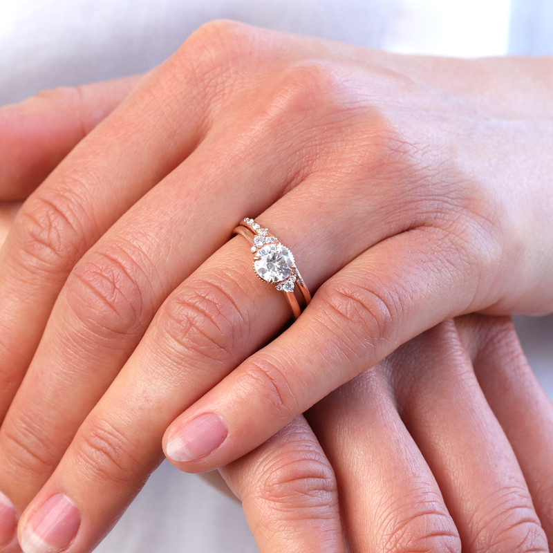 1.20CT Round Cut Vintage Inspired Moissanite Engagement Ring