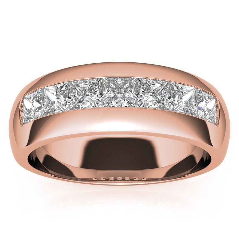 1.96ct Princess Cut Moissanite Channel Set Men's Wedding Band