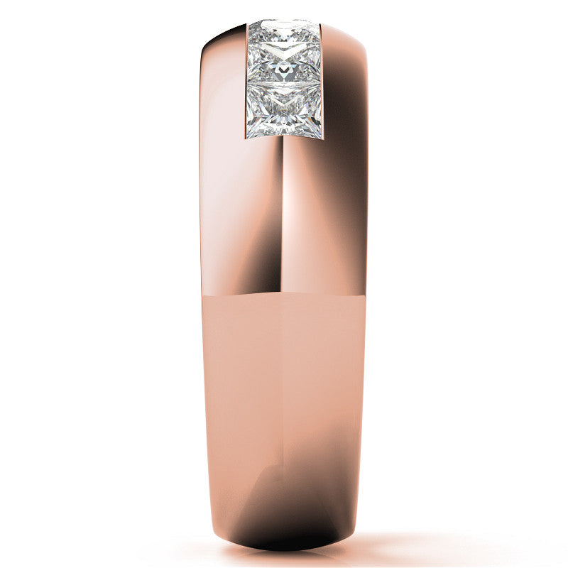 1.96ct Princess Cut Moissanite Channel Set Men's Wedding Band