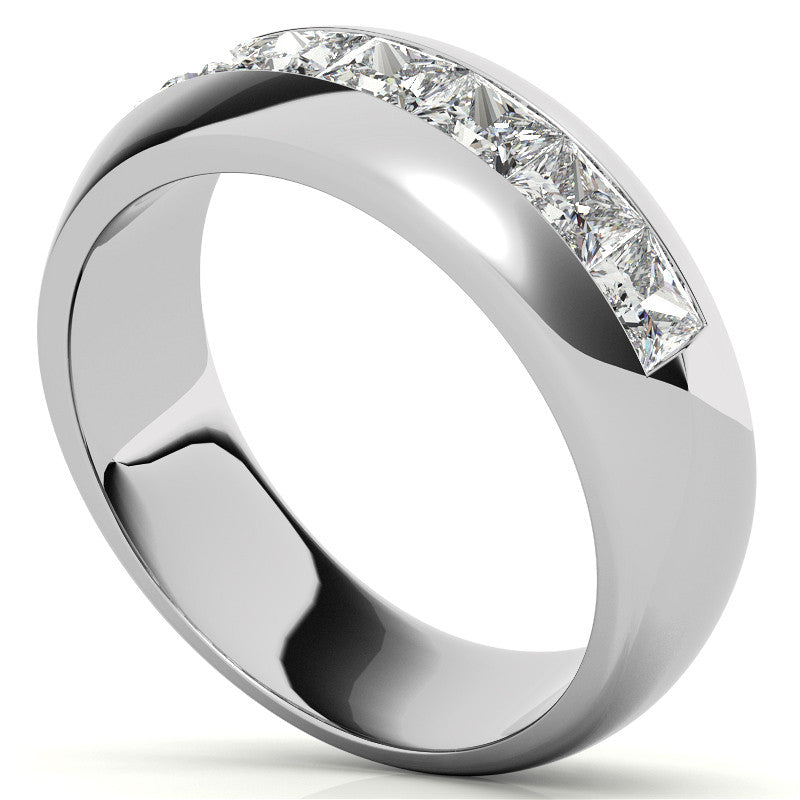 1.96ct Princess Cut Moissanite Channel Set Men's Wedding Band