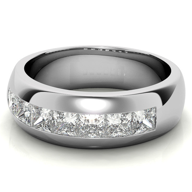 1.96ct Princess Cut Moissanite Channel Set Men's Wedding Band