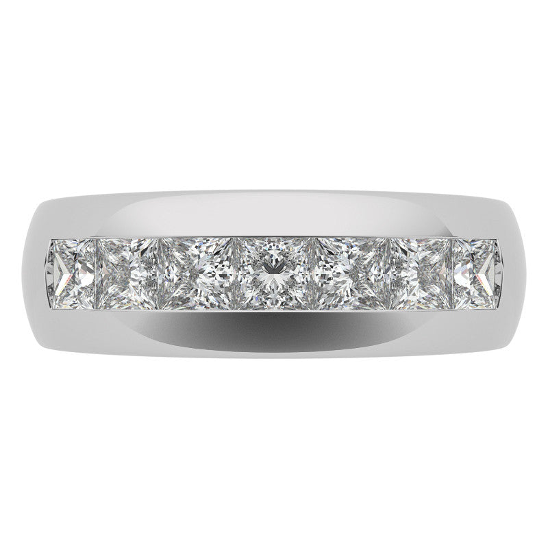 1.96ct Princess Cut Moissanite Channel Set Men's Wedding Band
