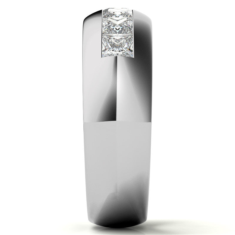 1.96ct Princess Cut Moissanite Channel Set Men's Wedding Band