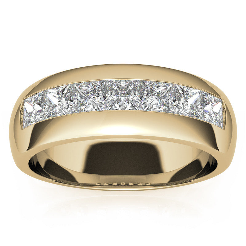 1.96ct Princess Cut Moissanite Channel Set Men's Wedding Band