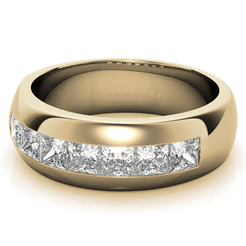 1.96ct Princess Cut Moissanite Channel Set Men's Wedding Band