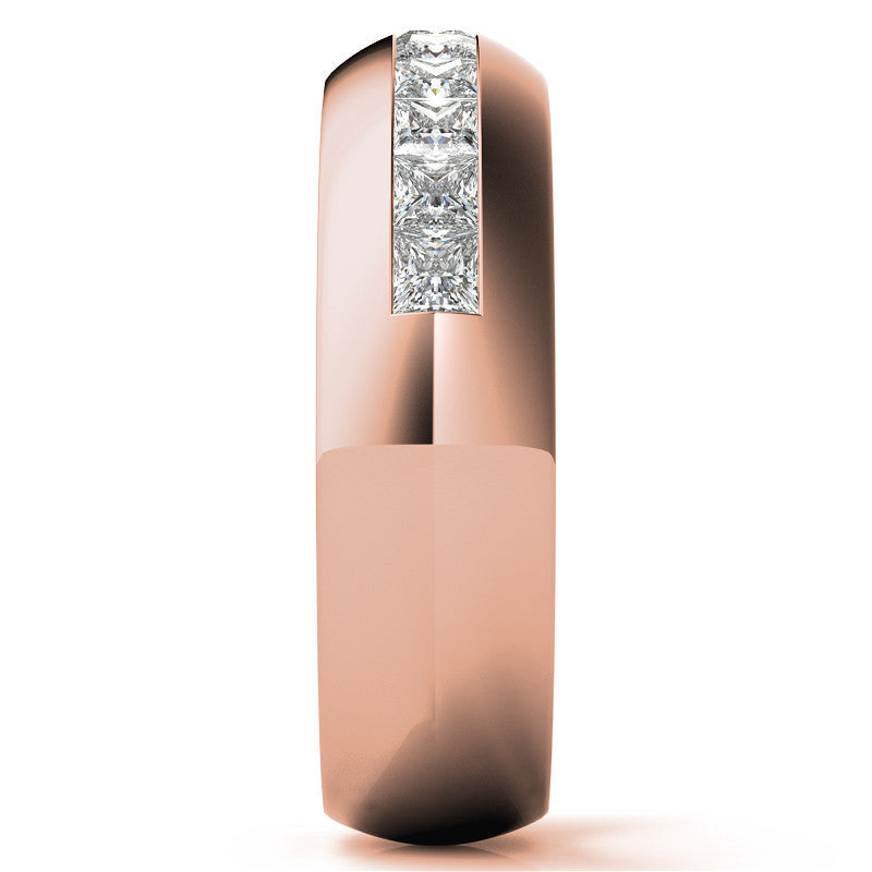 1.56ct Princess Cut Moissanite Channel Set Men's Wedding Band