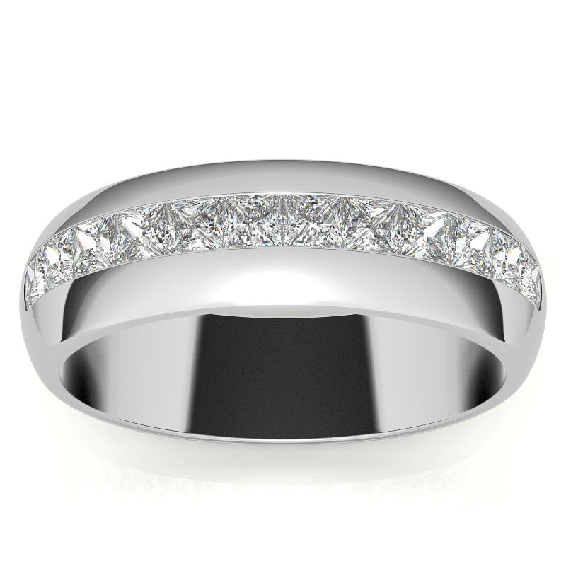 1.56ct Princess Cut Moissanite Channel Set Men's Wedding Band