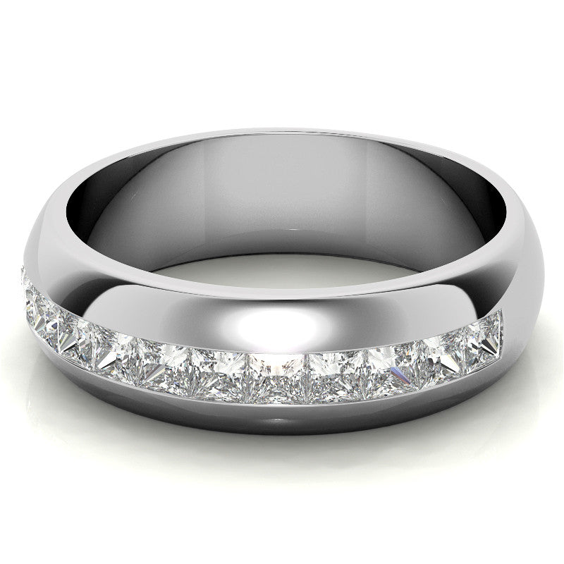 1.56ct Princess Cut Moissanite Channel Set Men's Wedding Band