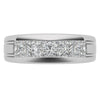 7mm Princess Cut Five Stone Moissanite Men's Wedding Band In Rose Gold