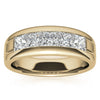 7mm Princess Cut Five Stone Moissanite Men's Wedding Band In Rose Gold