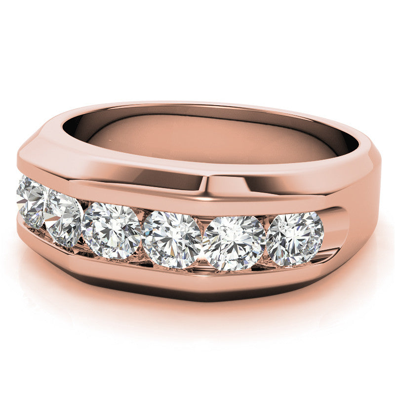 1.5ct Round Cut Moissanite Channel Set Men's Wedding Band