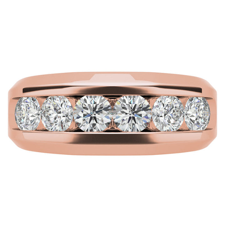 1.5ct Round Cut Moissanite Channel Set Men's Wedding Band