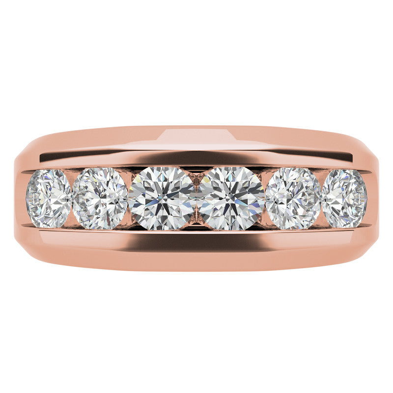 1.5ct Round Cut Moissanite Channel Set Men's Wedding Band