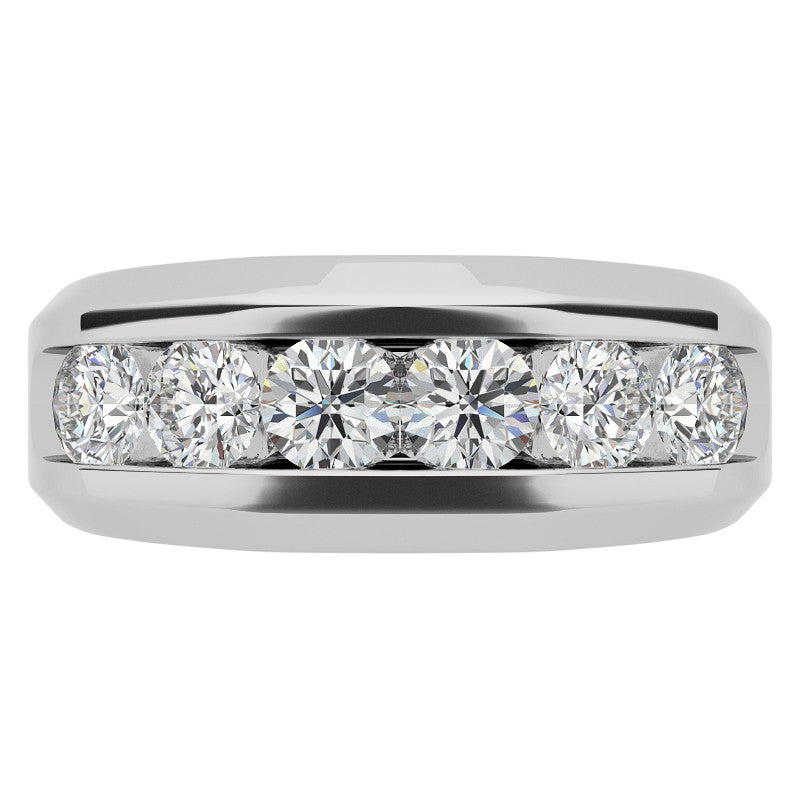 1.5ct Round Cut Moissanite Channel Set Men's Wedding Band