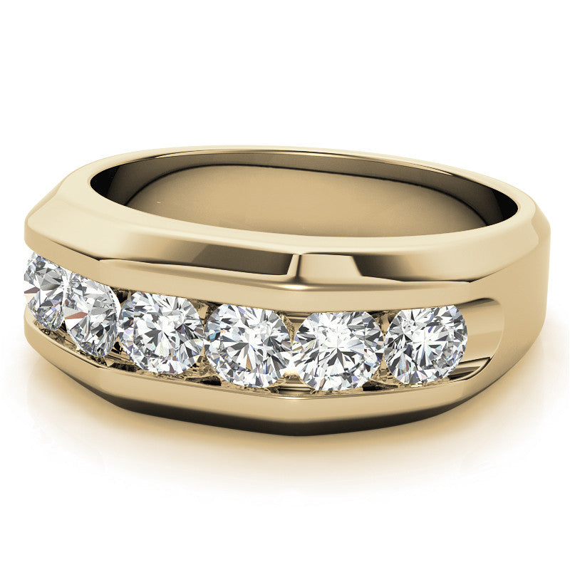 1.5ct Round Cut Moissanite Channel Set Men's Wedding Band