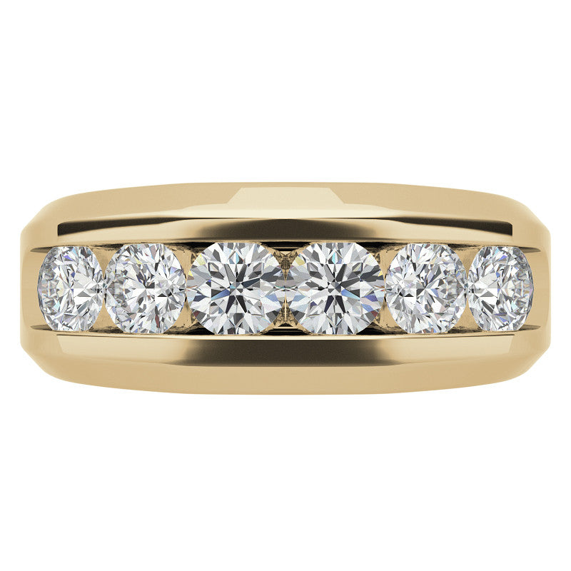 1.5ct Round Cut Moissanite Channel Set Men's Wedding Band