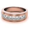 7mm Princess Cut Channel Set Moissanite Men's Wedding Band