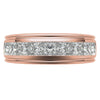 7mm Princess Cut Channel Set Moissanite Men's Wedding Band