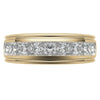 7mm Princess Cut Channel Set Moissanite Men's Wedding Band